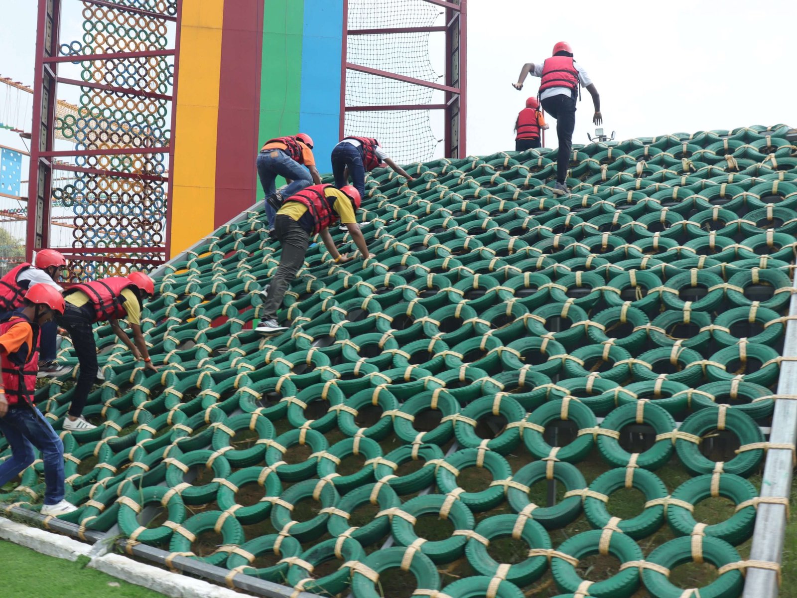 Siege of Tyres at Elevate Adventure Park, Gurugram