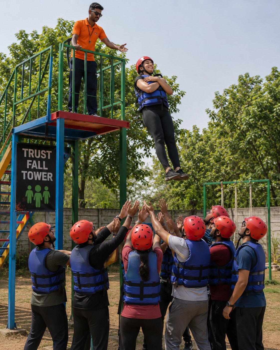 Trust Fall Tower at Elevate Adventure Park, Gurugram