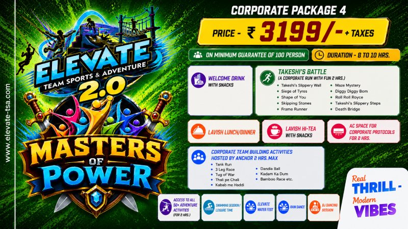 Masters of Power corporate package — ₹3,199 per person