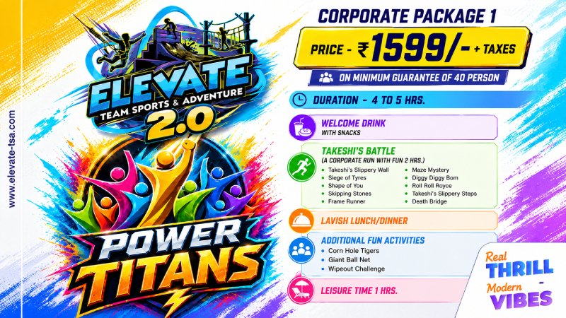 Power Titans corporate package — ₹1,599 per person