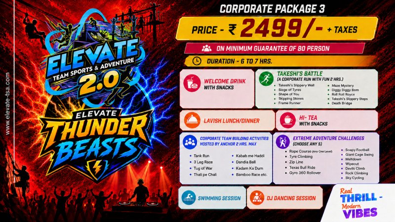 Elevate Thunder Beasts corporate package — ₹2,499 per person