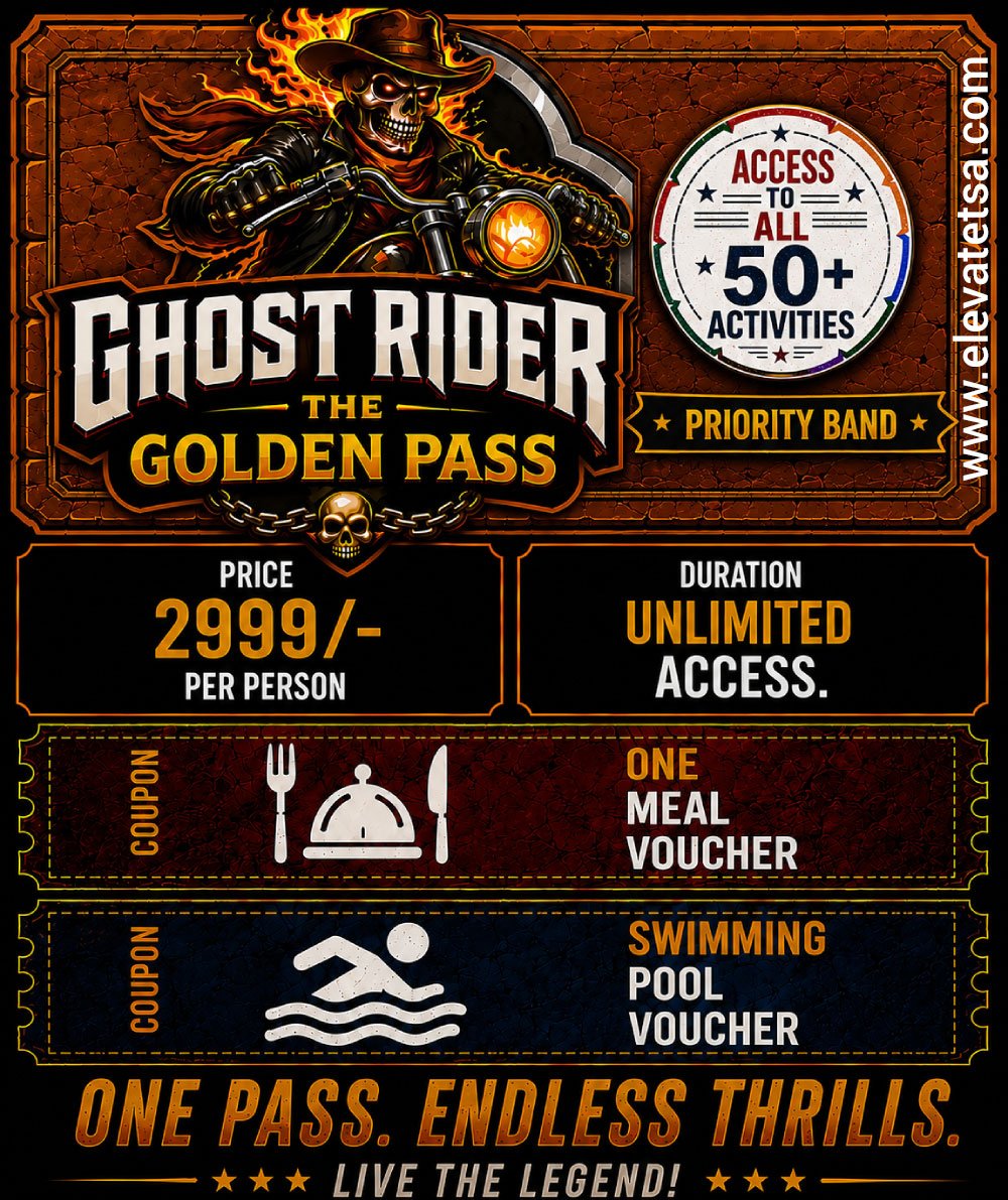 Ghost Rider — The Golden Pass ticket - Access to All 50+ Activities, ₹2,999 per person, Unlimited access