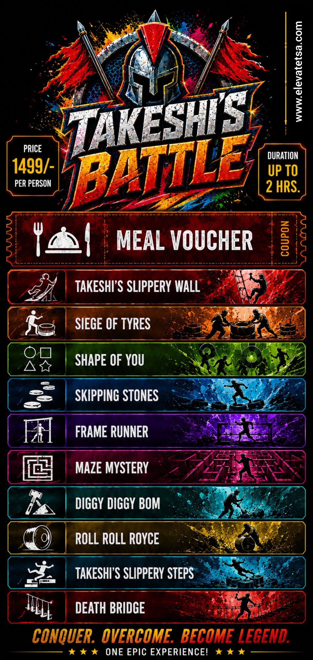 Takeshi’s Battle ticket - 11 Castle Challenges + Meal, ₹1,499 per person, Up to 2 hrs