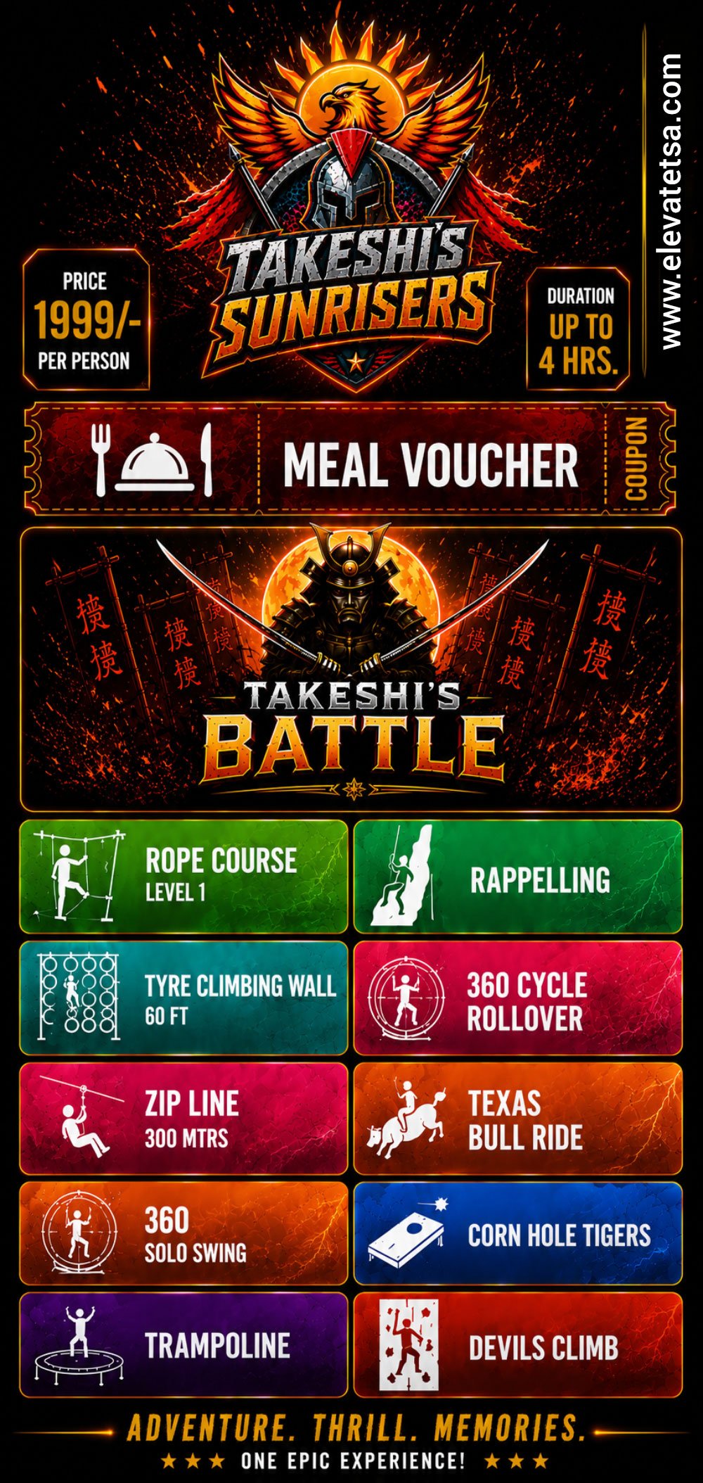 Takeshi’s Sunrisers ticket - Takeshi’s Battle + 10 Activities + Meal, ₹1,999 per person, Up to 4 hrs